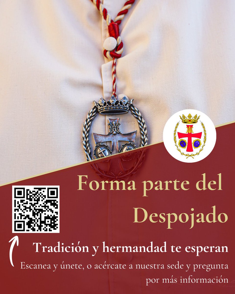 DespojadoVA's tweet photo. ¿Aún no eres cofrade? 👀✨
Este es tu momento.

Hacerse cofrade es muy fácil:
📲 Tienes toda la información y el formulario en nuestra web
🏠 Puedes pasarte por la sede
📷 O escanear el QR que encontrarás aquí

No lo pienses más… ¡te estamos esperando! 🙌 

📷Rubén Olmedo https://t.co/PNuXq1JL14