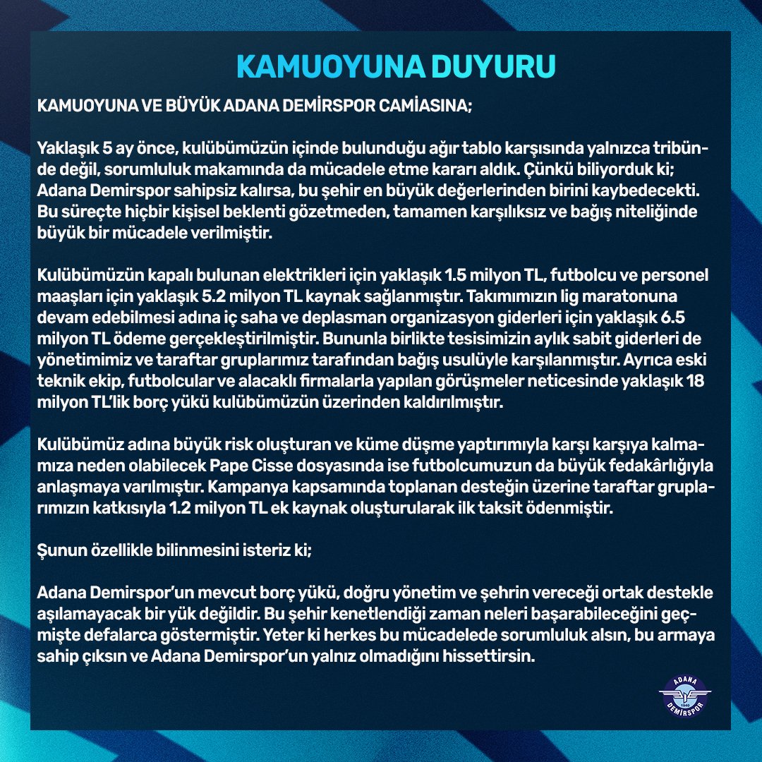 Adana Demirspor tweet media