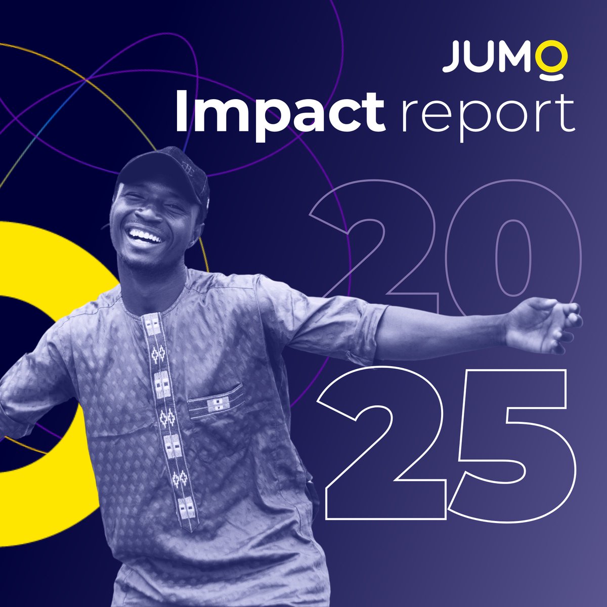 JUMO_WORLD's tweet photo. 15 new customers. Every minute, all year. That's the impact we achieved in 2025.

Picture a market in Accra at 7am. A woman opens her cart but has limited stock and cash flow for the day. She taps a short code into her phone, and a loan lands. She restocks and reopens her day. That's the power of access to credit for #MSMEs in Africa.

In 2025:

✨ 13 million new customers joined us. Our total climbed to 36.2 million.

✨ 279 million loans disbursed. $9.2 billion deployed since day one.

✨ Prices for our customers have dropped 47% since 2015.

We did none of this alone. Thank you to our partner banks, fintechs and mobile networks who work with us to reach every customer who trusts our lending platform.

Our 2025 Impact Report is now live: https://t.co/xrunPSBgne