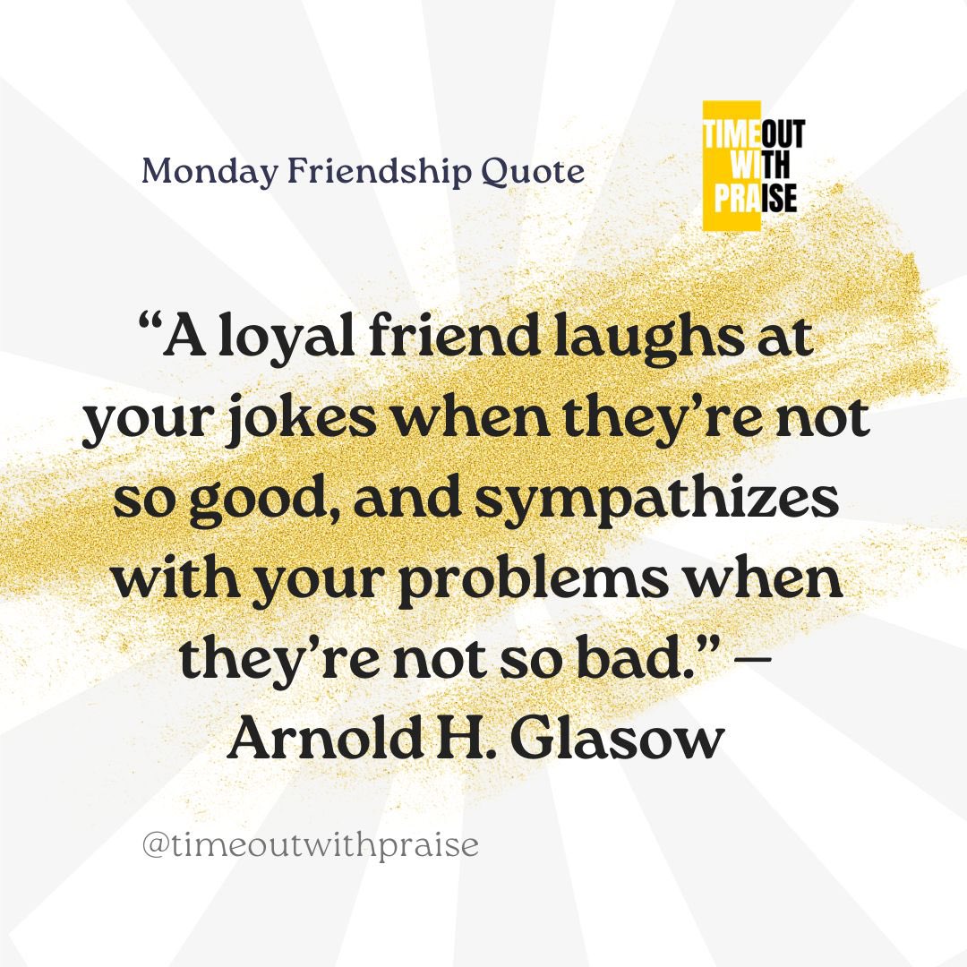 TimeoutwithP's tweet photo. Some friendships are loud in celebration and quiet in support… but the real ones do both. 💛
A loyal friend shows up in laughter, in tough moments, and even in the little things we often overlook.

#mondayfriendshipquote 
#timeoutwithpraise 
#friendshipmatters https://t.co/iXHCyJevC0