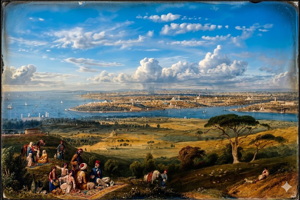 muverihzade's tweet photo. Üsküdar dışındaki tarlalarda piknik yapan insanlar. 

William Purser 1820’ler https://t.co/mNwEldwsdu