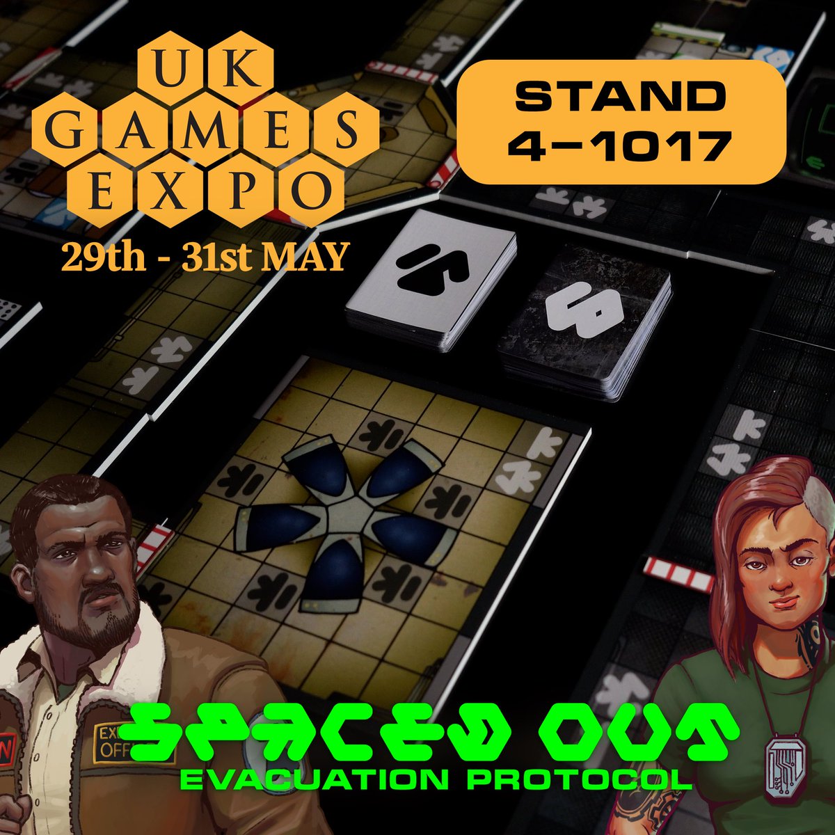 SpacedOutGame's tweet photo. We will be attending our first event in only a couple of weeks.. and it’s only *THE* UK Games Expo!

We’ll be demoing Spaced Out: Evacuation Protocol and selling the minis from our current Kickstarter - come and say hi!

#UKGamesExpo2026 #UKGE2026 #UKGamesExpo https://t.co/AujaCWAtfm