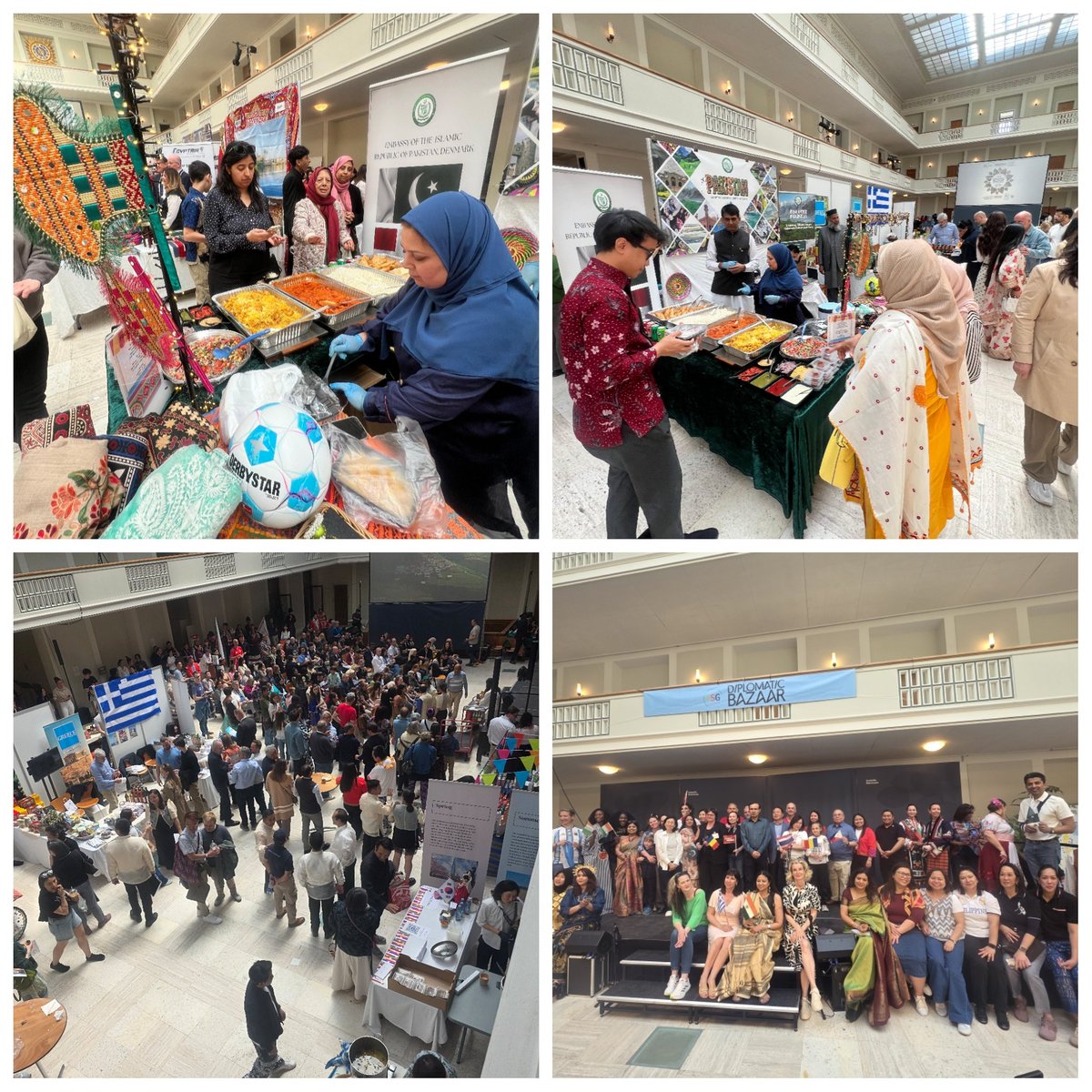 PakinDenmark's tweet photo. Tweet below
@PakinDenmark participated in the ASG Diplomatic Bazaar 2026 for the 4th consecutive year 🇵🇰🇩🇰

Visitors enjoyed a vibrant taste of 🇵🇰 with chana chaat, samosas &amp; chicken biryani, alongside colourful shawls &amp; handicrafts showcasing 🇵🇰 rich cultural heritage. https://t.co/YlPq4M1NQT