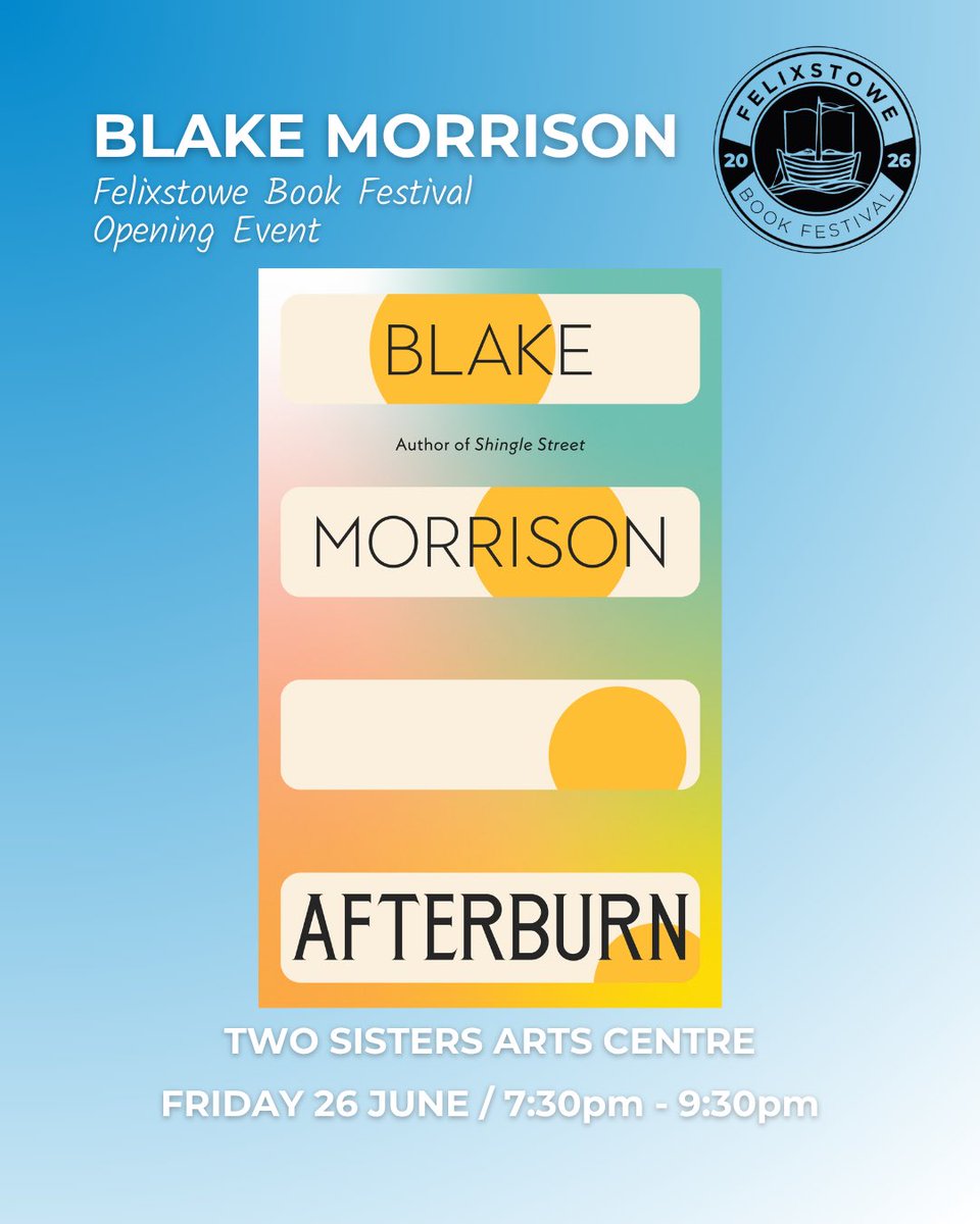 felixstowebook's tweet photo. Book your tickets and join us at the Two Sisters Arts Centre on Friday 26 June to kick off this year’s Felixstowe Book Festival with an evening of poetry and music from the much-loved Blake Morrison and the Hosepipe Band! 📖🎶

🎟👉 https://t.co/4oueArtMXR https://t.co/91Bdibf1pu