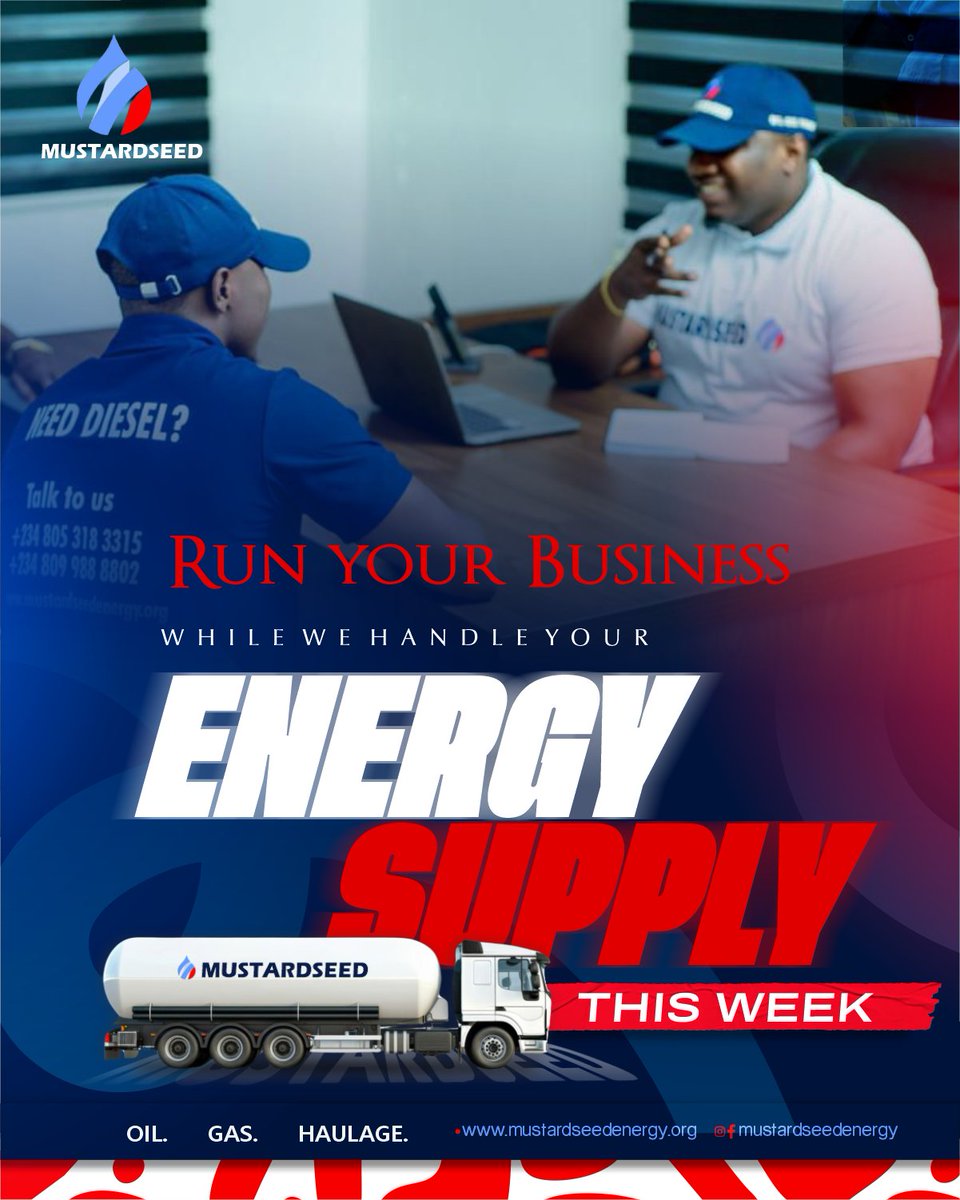 MustardseedEne's tweet photo. Why worry when we can handle your diesel supplies? Let’s support your operations this week

#newweek 
#diesel 
#PoweringBusiness 
#onthemove 
#mustardseedenergy https://t.co/J7Q4ACE1XU
