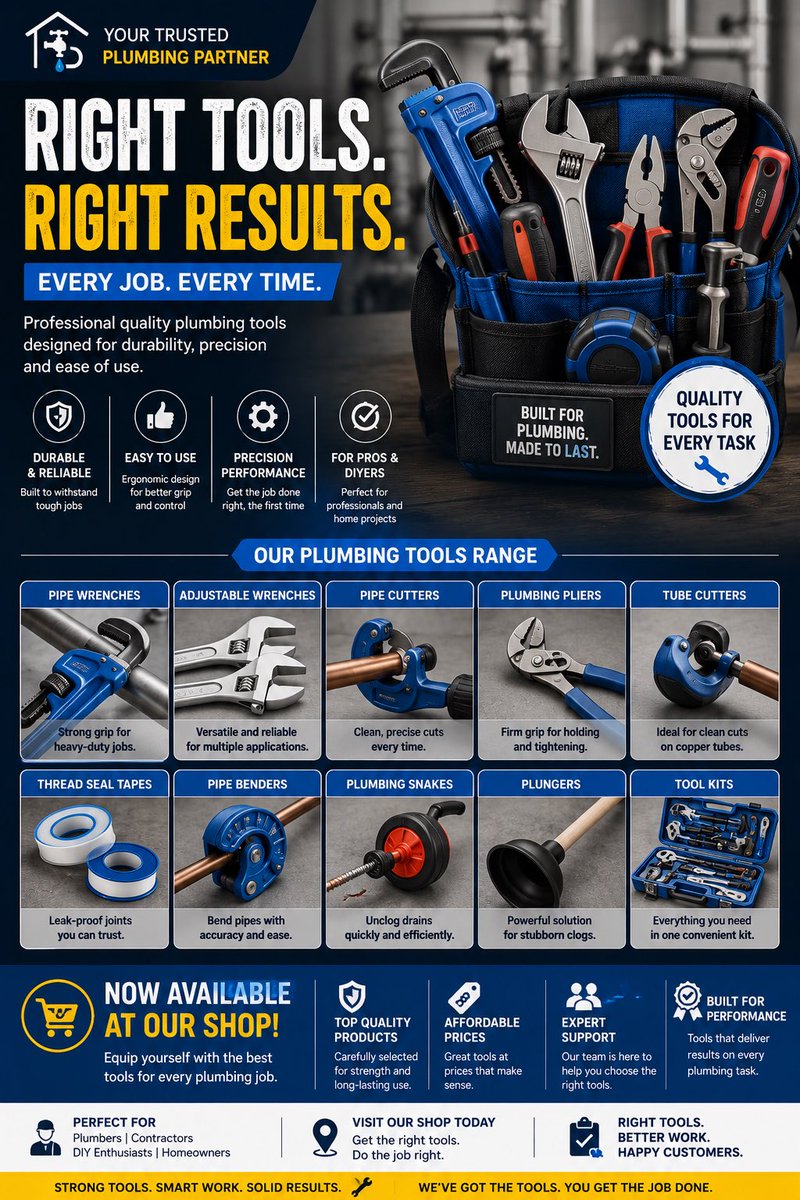 GenZplumber's tweet photo. The right tool changes everything 🔧💧
Clean work. Faster results. Professional finish.
Every plumber knows using the right tool for the job saves time, effort, and money. Visit our shop for quality plumbing tools built to perform 🔥 https://t.co/nM9OrLgY9A