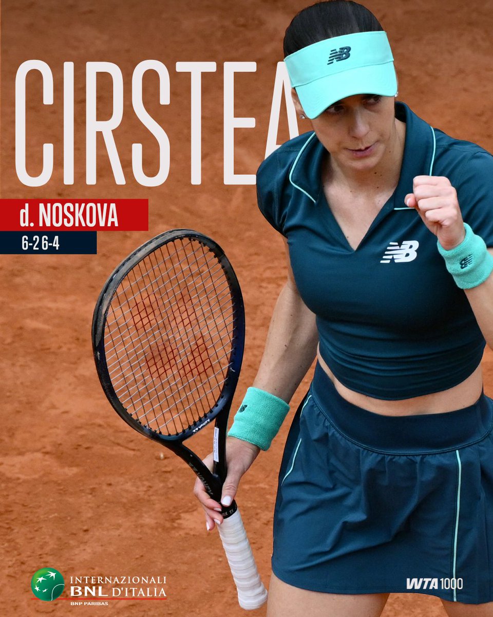 InteBNLdItalia's tweet photo. Soranaissance 🇷🇴

@sorana_cirstea is into the quarterfinals in Rome for the very first time of her career!

#IBI26 | @WTA https://t.co/Hw6cpCGHq1