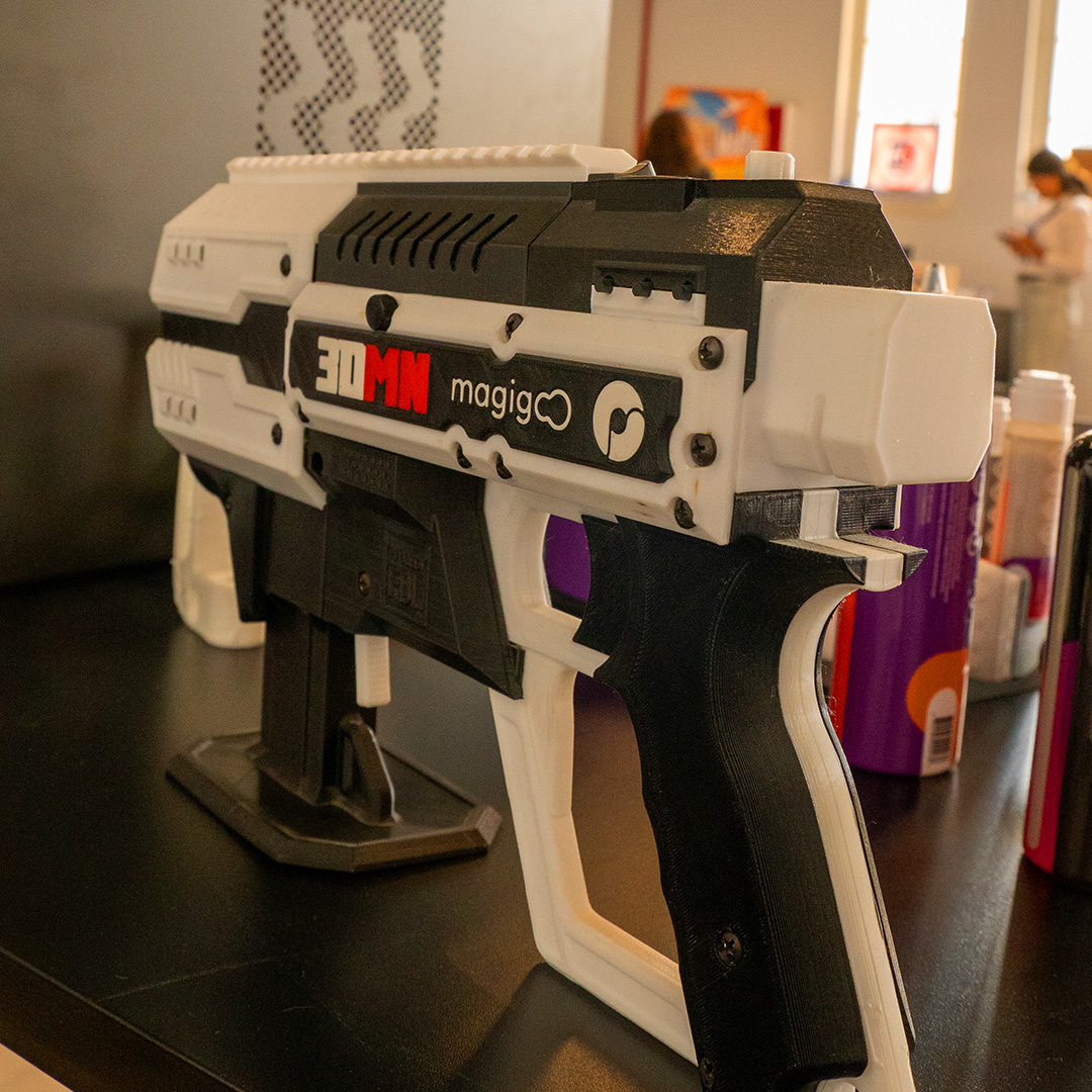 Thought3D's tweet photo. When 3D printing meets a bit of nostalgia.

This Nerf blaster was fully 3D printed and assembled with the help of Magigoo, keeping every piece locked perfectly in place.

Precision, adhesion, and a seriously cool build all in one
 
#3DPrinting #Nerf #Magigoo #MakerCommunity https://t.co/WXaRYIM4Al