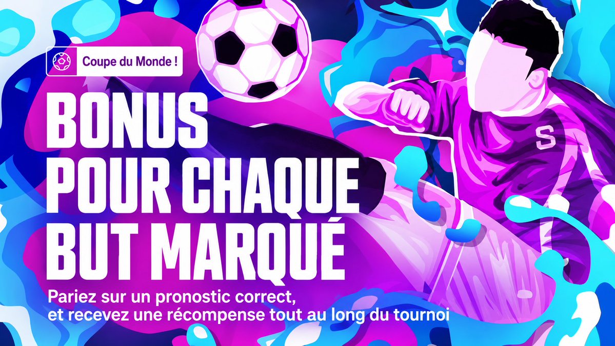 Notre première promotion pour la Coupe du Monde est en direct dans le Hub 🌍

Placez 50 $ ou plus (ou l'équivalent en votre devise) sur le Marché du Vainqueur de la Coupe du Monde 2026, et gagnez un Bonus pour chaque but marqué par votre sélection pendant le tournoi !

👇🏻