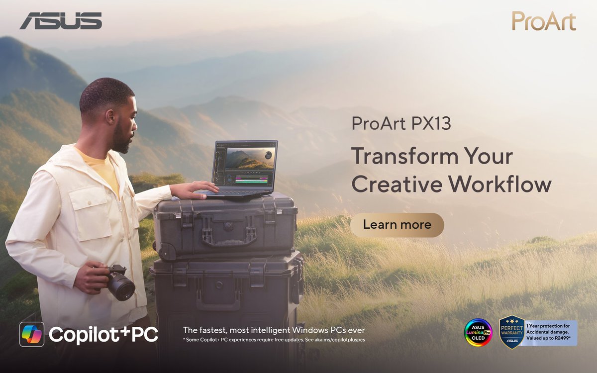 gaming_specials's tweet photo. Designed for creators on the move, the ProArt GoPro Edition combines rugged portability with powerful AI performance.
Buy Here ➡️: https://t.co/AYGSrn4CGB

#ASUS #ProArt #GoPro #DesignMeetsPerformance #BuiltDifferent https://t.co/mr2oFt6Mu9