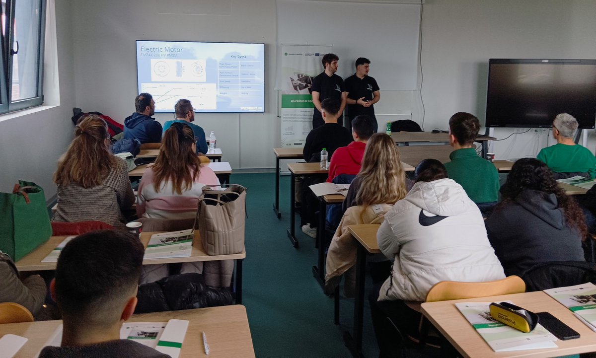 RuralMEDMob's tweet photo. ⚡🚗 Students and young people in Kozani, Greece, explored the future of #ElectricMobility through a new #RuralMEDMobility awareness event.

Participants discovered EV solutions for rural areas and attended a live demonstration of an electric racing vehicle 🏎️🔋 https://t.co/z9g36S67UC