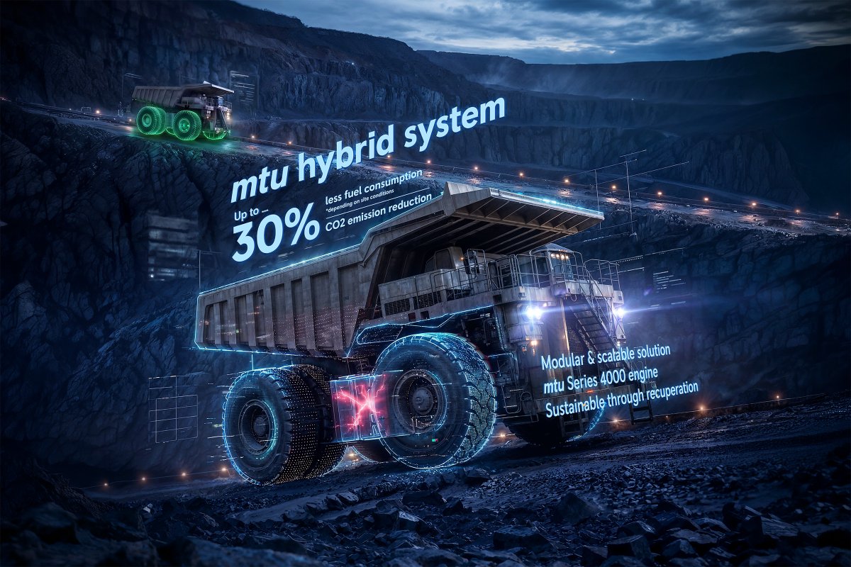 RollsRoyce's tweet photo. We’re combining our mtu Solutions Series 4000 engine with a high-performance electric drivetrain to develop a modular, scalable and sustainable hybrid drive system for the global mining industry – reducing CO₂ emissions by up to 30%. 

Read more: https://t.co/E5FNsqqPxH

#mtuSolutions #HybridDriveSystem #SustainableMining