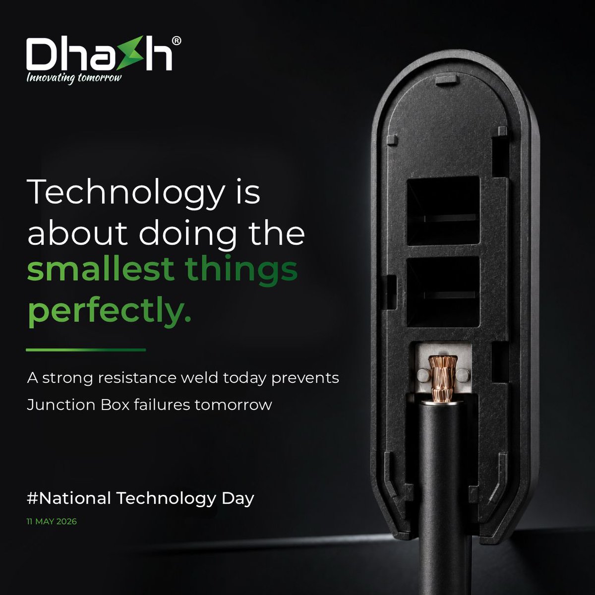 dhashgroup's tweet photo. Technology is not just innovation. It is precision, reliability, and the commitment to perfect even the smallest details.

We engineer every resistance weld to deliver long-term performance and reliability for tomorrow’s solar world.

#NationalTechnologyDay https://t.co/b71lwTquoF