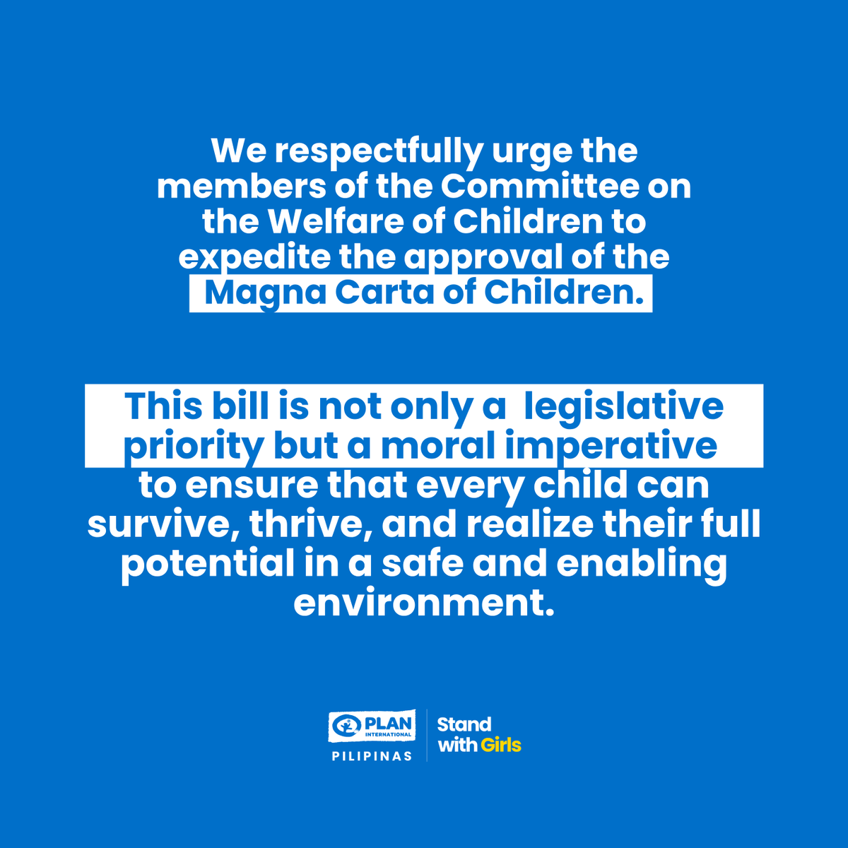 planphilippines's tweet photo. Today, Plan International Pilipinas’ Executive Director, Pebbles Sanchez-Ogang, delivered our position statement before the House of Representatives Committee on the Welfare of Children, calling for the urgent approval of the Magna Carta of Children (MCC). https://t.co/oZpJoQxrFL