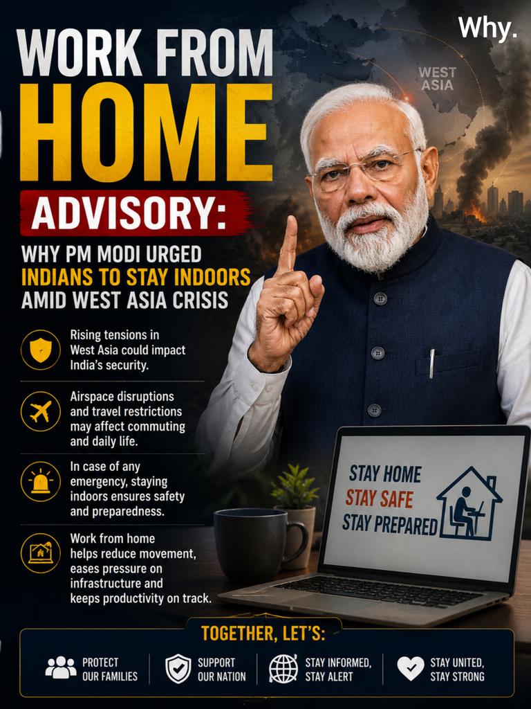 WhyAnybody_'s tweet photo. WORK FROM HOME
ADVISORY:
WHY PM #MODI URGED INDIANS TO STAY INDOORS, AMID WEST ASIA #CRISIS https://t.co/e4t5nIvxw2