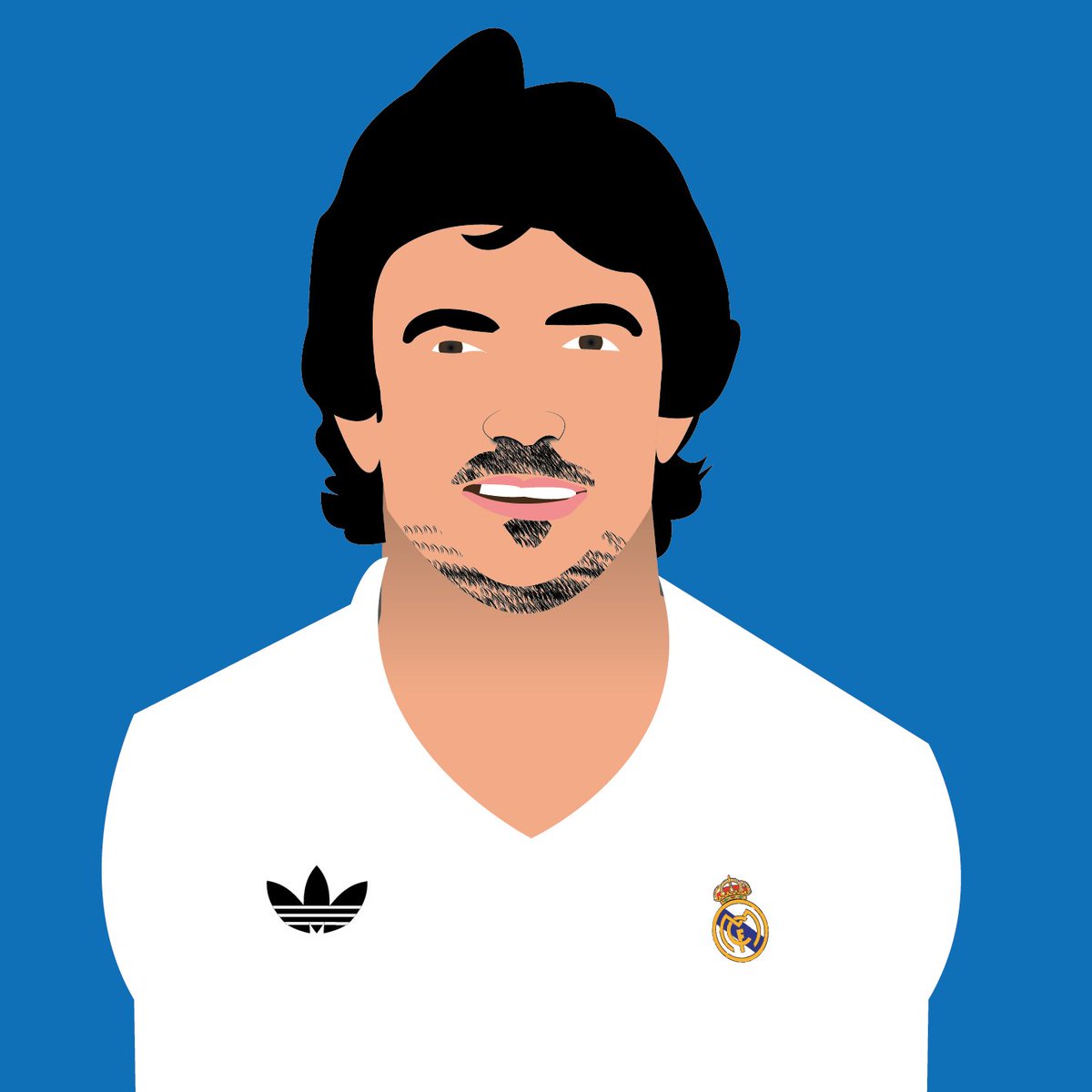 fechorgrafico's tweet photo. Este dibujo es un homenaje a Juanito Gómez, símbolo de la casta y el honor que hoy brillan por su ausencia en un vestuario del #realmadrid dominado por el ego. https://t.co/QYs3maT5ah