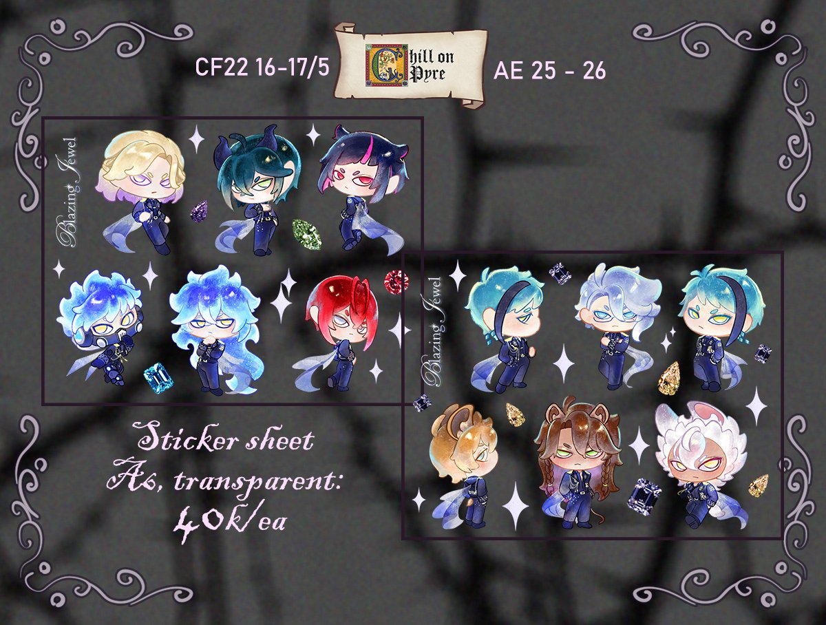 dchee2000's tweet photo. (❤️&amp;🔁 appreciated!!)
 Hi!! I'm Kbee and this is my first time at  #CF22 !!!💖
✨Here is my Twisted Wonderland merch will be available OTS both days 💖

📍Li đi bộ x Chill on Pyre- AE25-26
📅 16-17 May  
#Comifuro22 #cf22catalogue https://t.co/nN8KJ9o0at