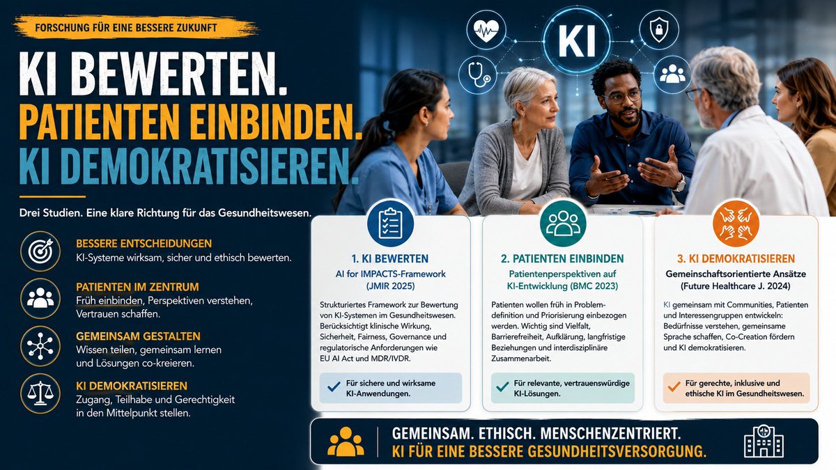 thomasbade's tweet photo. Governance- und Wirkungscheck
Die Checkliste überträgt die Logik des AI for IMPACTS-Frameworks in eine operative Prüfroutine für Gesundheitswesen, Pflege, Kommunen und Träger.

KI bewerten, Patienten einbinden, KI demokratisieren https://t.co/LpRM4qDZ6x https://t.co/4vdmteCedo