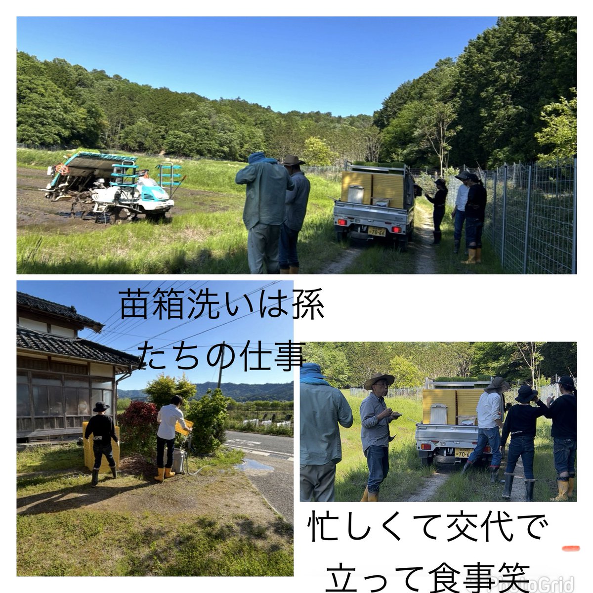hashimoto0117's tweet photo. 家族de田植え2026
4回目のうちの第1回
途中田植え機がぬかるみのようなところにハマってトラブル！
復旧に時間がかかり
お昼ご飯はさみだれ式に！
苗箱洗いは孫たちが頑張りました https://t.co/KWXe5SaGCB