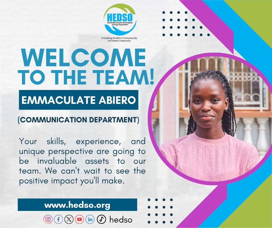 HEDSOorg's tweet photo. We are thrilled to welcome Emmaculate Abiero to the HEDSO team as part of the Communication Department! 
We look forward to the creativity, passion, and impact she brings as we continue promoting healthy and economically empowered communities. 
#WelcomeToTheTeam #HEDSO https://t.co/qXtHCTiCop