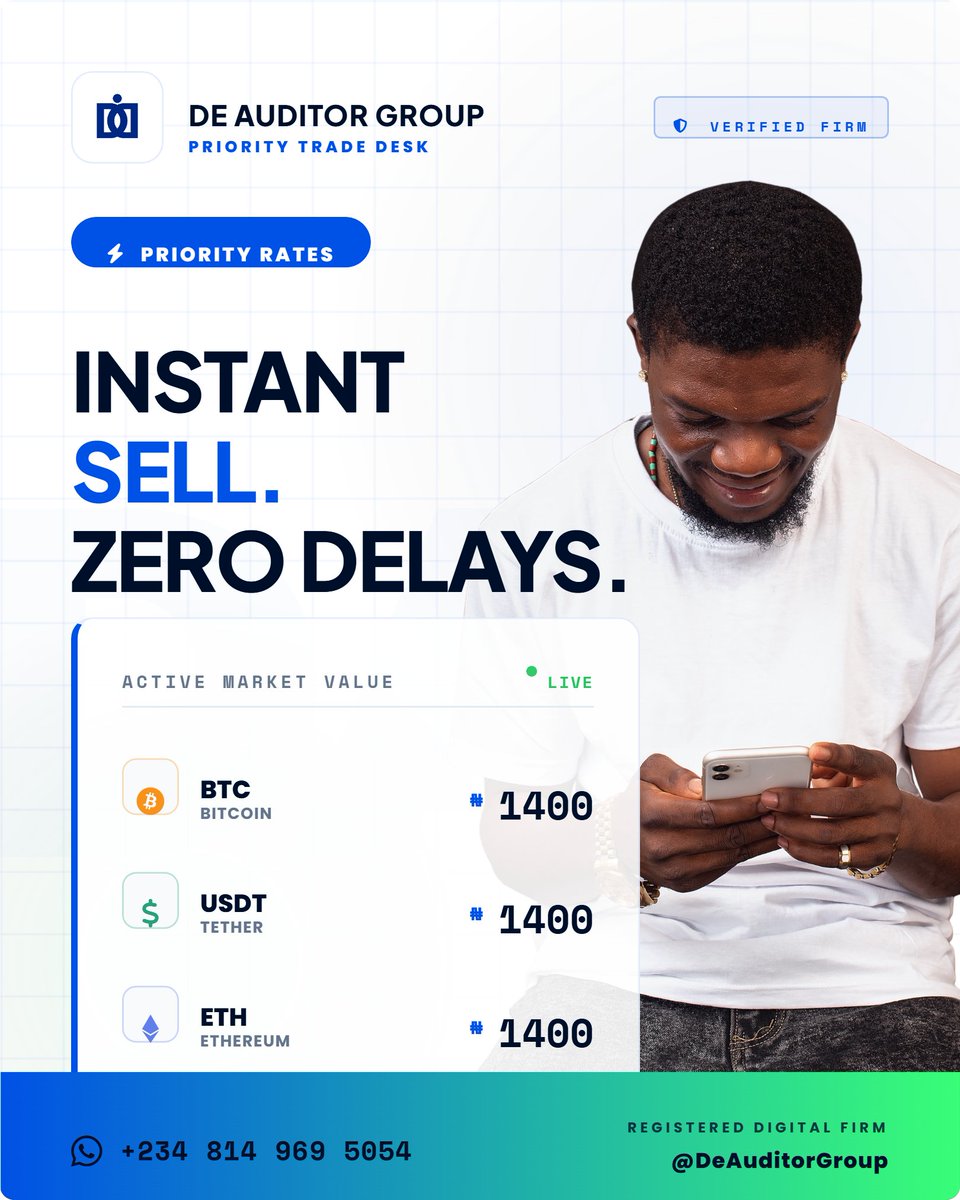 deauditorgroup's tweet photo. Bring Crypto ➔ Get Naira.
Bring Naira ➔ Get Crypto. 🔄

Our rates are competitive—and your bank account will smile. 😊

📞 Trade Now: +234 814 969 5054
🌐 Official Handle: @DeAuditorGroup
👔 CEO: @DeAuditorChris

#CryptoNigeria #DeAuditorGroup #Bitcoin #USDT #MarchGains https://t.co/3L7aHyLBqM