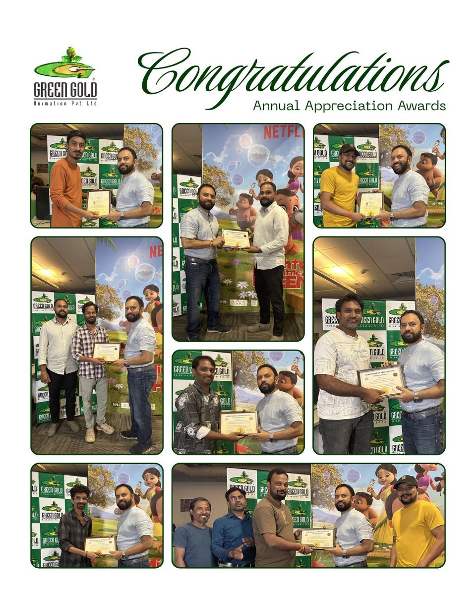 greengoldtv's tweet photo. #GreenGoldAnimation #AppreciationAwards #TeamGreenGold #EmployeeAwards #CelebratingSuccess #CreativeExcellence #AnimationIndustry #AwardCelebration #WorkFamily #GreenGold https://t.co/dO6e8mKfyR