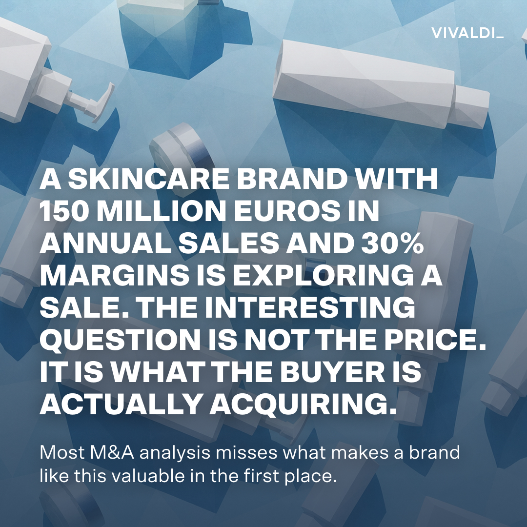 VIVALDI_'s tweet photo. Biologique Recherche has 150M euros in annual sales and 30% margins. 

But the interesting M&amp;A question is not the price. 

It is what the buyer is actually acquiring, and whether they know how to protect it.

Read it here: https://t.co/IjPnYBeF8h https://t.co/jExlCaiq3Y