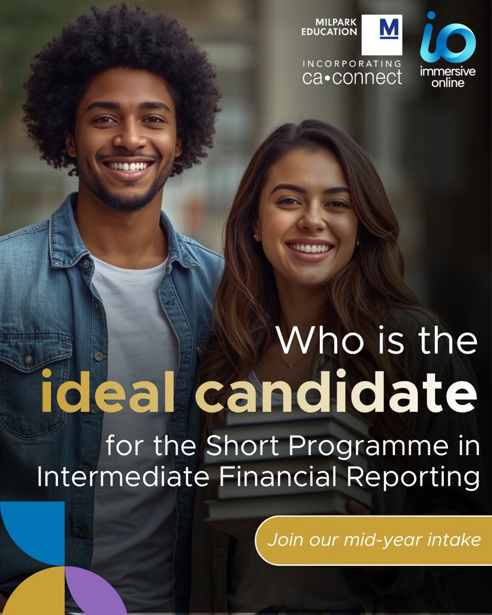 CA_Connect's tweet photo. Aspiring to be a CA(SA) but lack financial accounting background? This programme is here to strengthen your foundation. Take a confident step towards the BCTA Bridging Programme and your CA(SA) goal. Apply now for mid-year intake: https://t.co/0590fXN0RH

#MilparkEducation https://t.co/X6VrTeu4B1