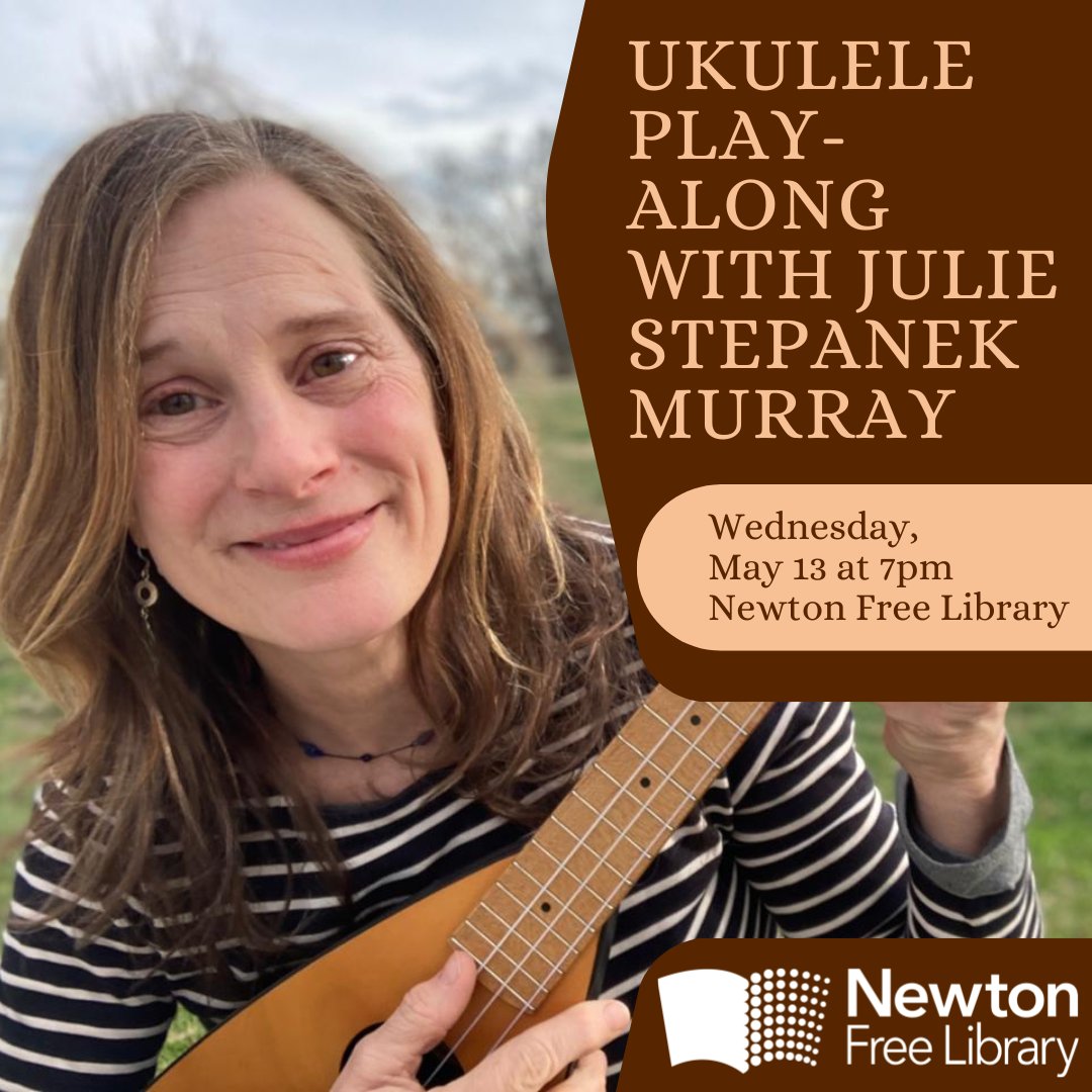 NewtonFreeLib's tweet photo. Do you know a few basics of playing the ukulele? Join this beginner-friendly play-along on Wednesday, May 13 at 7pm to get tips, ask questions, and play some fun and easy songs! 

For more information and to register, use the link here: https://t.co/uO0KSk9nY4 https://t.co/cdL936exET