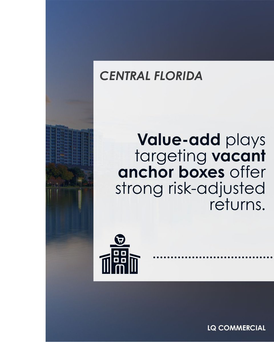 LQCommercialORL's tweet photo. Central Florida Retail Holds Its Ground - Top-in-state rent growth, tight supply, and strong investor positioning. Central Florida retail is doing its job. 

Read the 1Q26 report at https://t.co/MguqysiPPt.

#CRE #Retail #CentralFlorida #Orlando #LQCRE #FloridaCRE https://t.co/gqz9ezRcuo