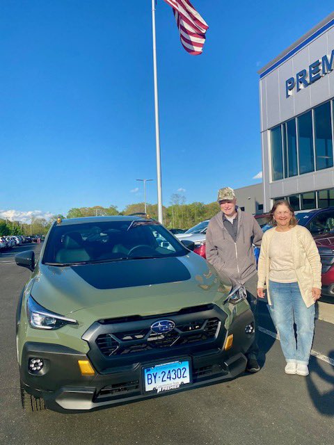PremierSubaru's tweet photo. 48 years together… and still choosing adventure side by side. 💚🥂

Congratulations to Diane &amp; Robert on celebrating their 48th Anniversary with matching smiles and an exciting new journey in their very first Subaru — this beautiful 2026 #SubaruCrosstrekWilderness! 🏕️ https://t.co/OmQpxtyx0w