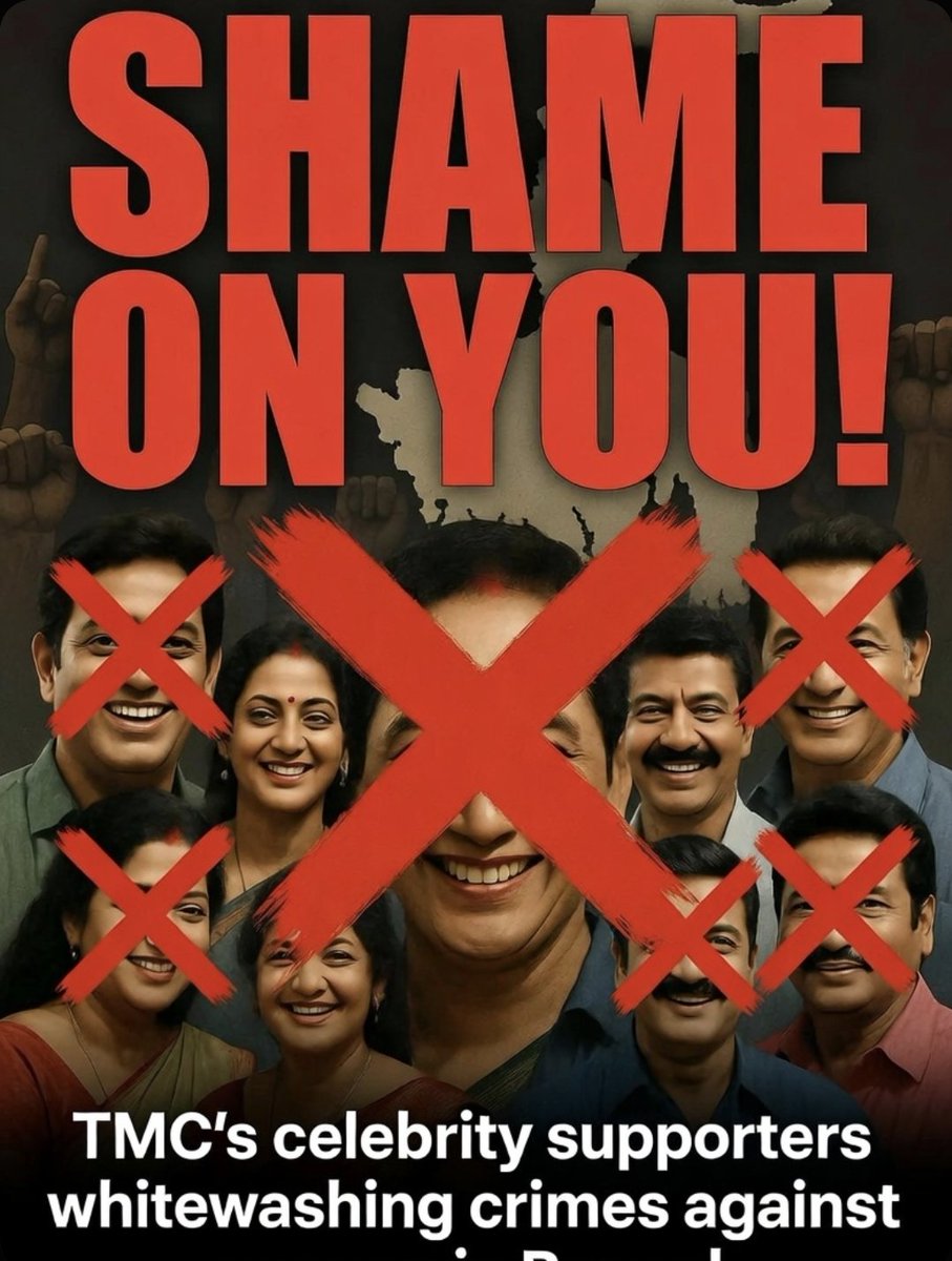 araPrince89's tweet photo. @rishibagree @TheRetweeter_x These people are going to whitewash the atrocities on the daughters of Bengal. Artists who glorify TMC's atrocities!
The public will remember everything now.
#BengalWithBJP #ExposeTMC https://t.co/8HNWRm2HRG