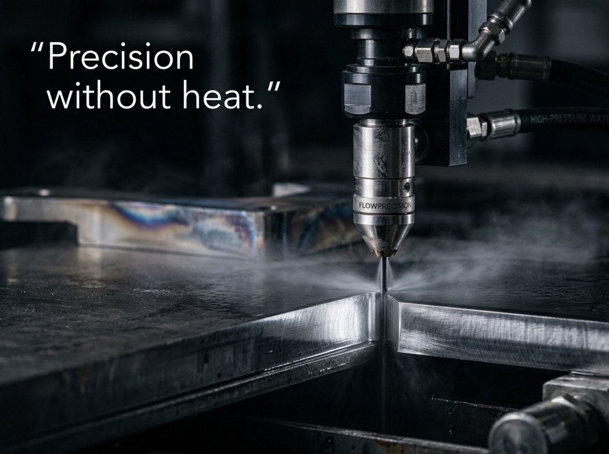 PRVEngineering's tweet photo. A lot of cutting methods get you the right shape, but not the right result.
When heat enters the process, materials can change.
Sometimes slightly.
Sometimes enough to matter later.
That’s why so many still rely on #waterjetcutting. Especially when "close enough" isn’t. https://t.co/P1FaDHAhCR