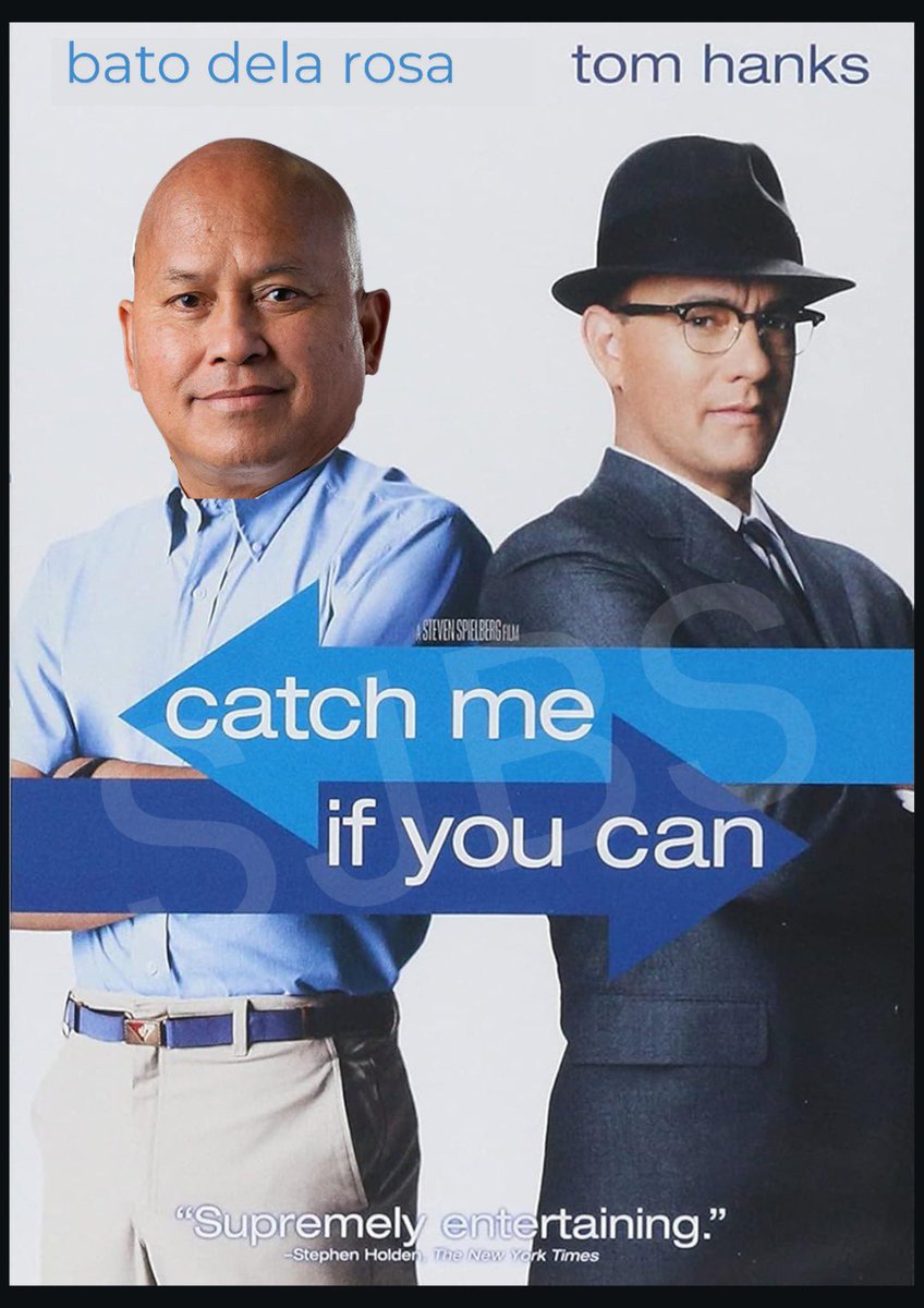 BossingVer's tweet photo. Trivia:
Sen. Bato Dela Rosa replaces Leonardo DiCaprio in the movie Catch Me If You Can. 🤣

—————-
Disclaimer: This edited image is a parody/spoof created for entertainment purposes only and is not affiliated with or endorsed by any persons or entities shown. https://t.co/OCWwtQbQeQ