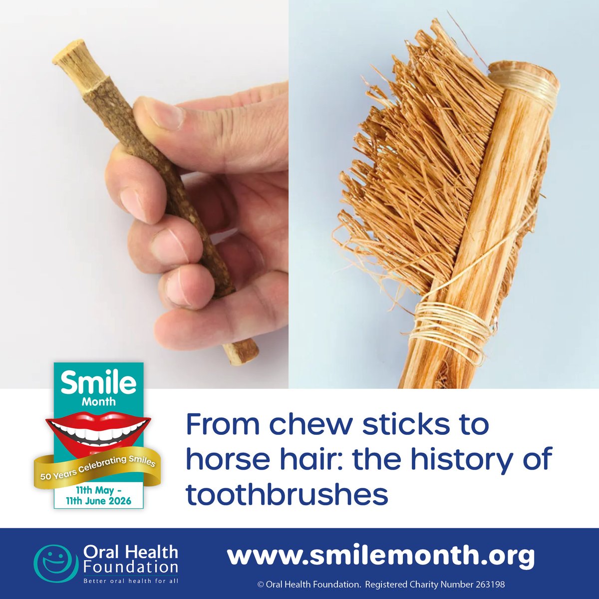 smilemonth's tweet photo. From chew sticks to horse hair and feathers, we cover the fascinating history of toothbrushes in the latest episode of our podcast. Listen now on all major podcast streaming services.
https://t.co/F3X3O1aVaD https://t.co/7Odph67zYC