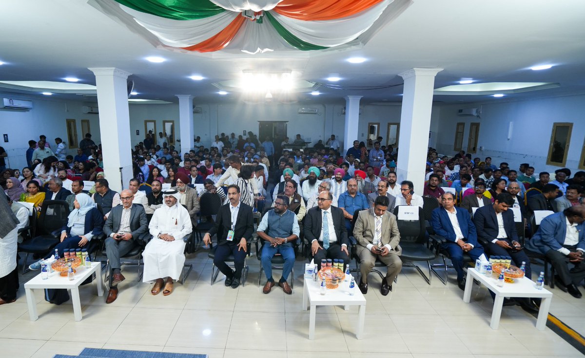 IndEmbDoha's tweet photo. Indian Community Benevolent Forum (ICBF), Doha paid tributes to the work ethic and resilience of Indian Workers in Qatar in an event celebrating International Labour Day. They also expressed gratitude to leadership and people of Qatar for their continued support. Ambassador of India, Director ILO, Qatar Ministry of Labour and other dignitaries graced the occasion. @MEAIndia @IndianDiplomacy @diaspora_india @ICBF_Qatar