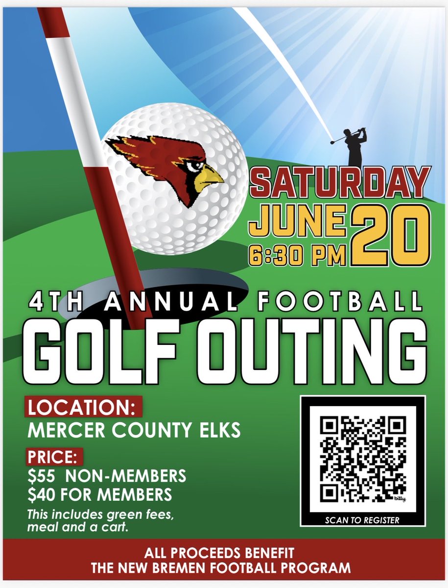 overmanmj's tweet photo. It is time to register your teams for the 4th Annual Football Golf Outing. Get your foursome registered before it fills up. 

#WeAreCardinals https://t.co/u5AlXkx7uE