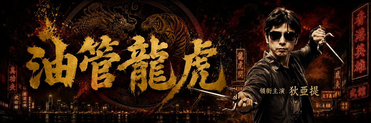 画像は香港でイーキン・チェンさんに共演してもらった映画『油管龍虎』（2017年）のキービジュアル。
　
この時のラストバトルシーンは倉田先生の真似をしてサイを武器にしたのですが、撮影終了後チェンさんにこれをプレゼントしたらその後『ゴールデン・ジョブ』で使用してましたよね。

※全部嘘です