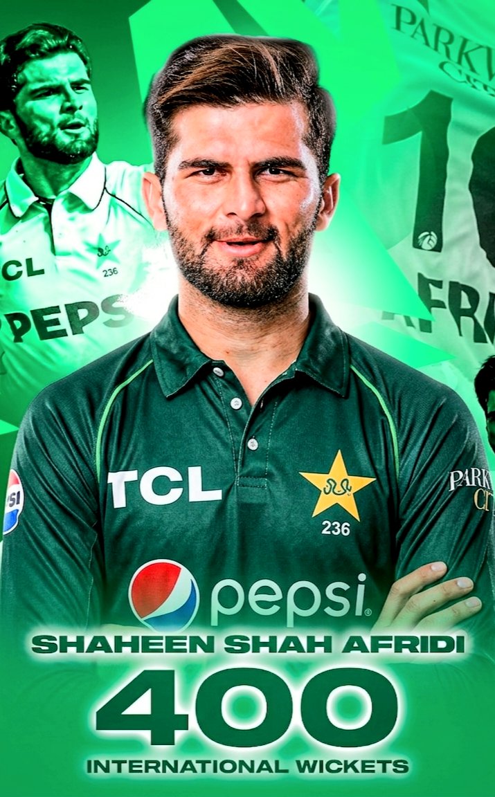 litecric's tweet photo. @iShaheenAfridi becomes the 9️⃣th Pakistan bowler to register 4️⃣0️⃣0️⃣ international wickets 🙌💫
.
#Shaheenshahafridi
#litecricket https://t.co/oQNNcTLMe9