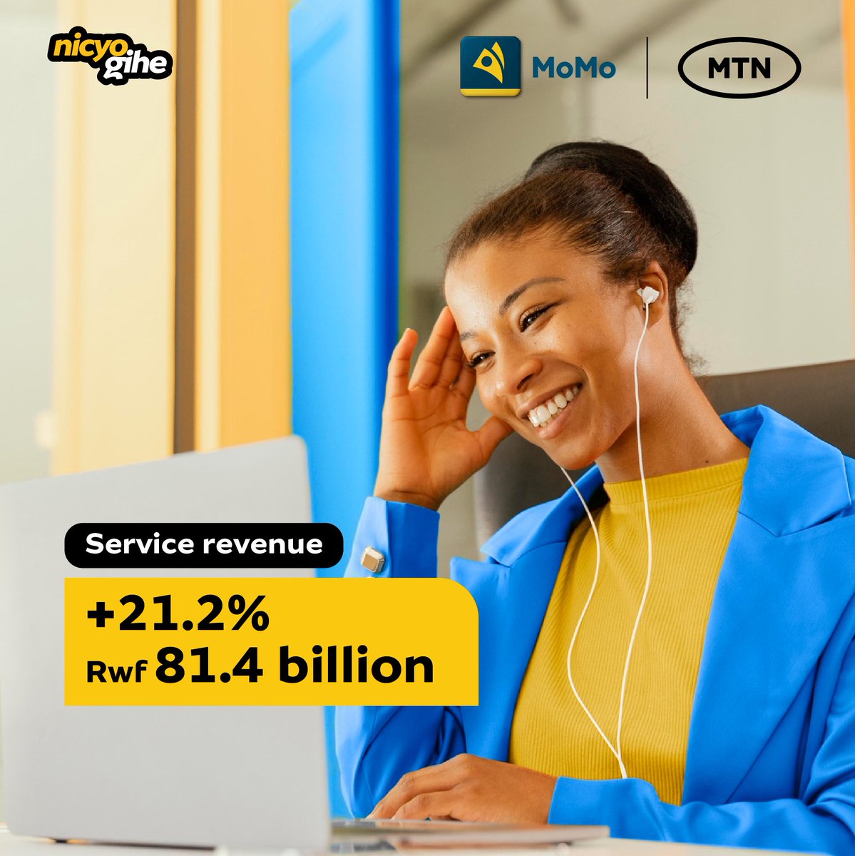 MTNRwanda's tweet photo. MTN Rwanda is proud to release the Q1 financial results for the quarter ended 31 March 2026. This was driven by resilience, innovation, and customer focus. We continue to power progress and create shared value for Rwanda. Thank you to our customers, partners and stakeholders for being part of our journey.