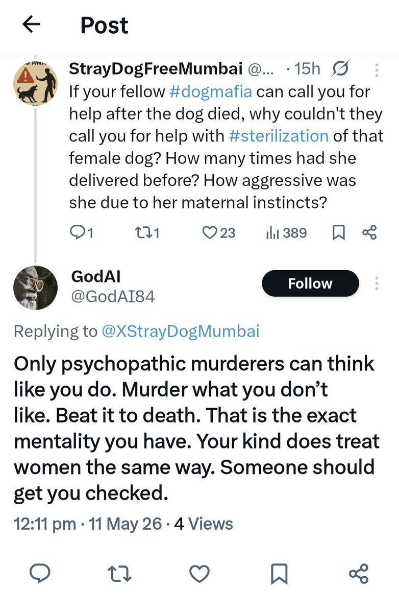 XStrayDogMumbai's tweet photo. #dogmafia #doglapan-

#human #children killed by #hellhounds- deny #video #evidence, do #victimshaming, blame govt. for failed #ABC 

#puppies killed- call anyone asking for proof a psychopathic murderer even if they haven't condoned the alleged #violence, keep mum on #ABC https://t.co/Jd8Yx7AUwe