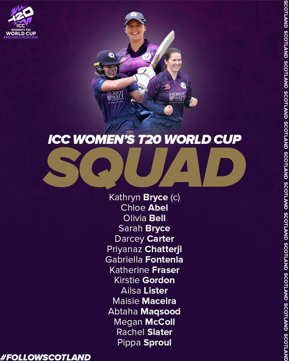 CricketScotland's tweet photo. Your ICC Women's #T20WorldCup squad heading to England next month 👊 

➡️ https://t.co/eWJjI21xj0 https://t.co/SMUdBNVl80