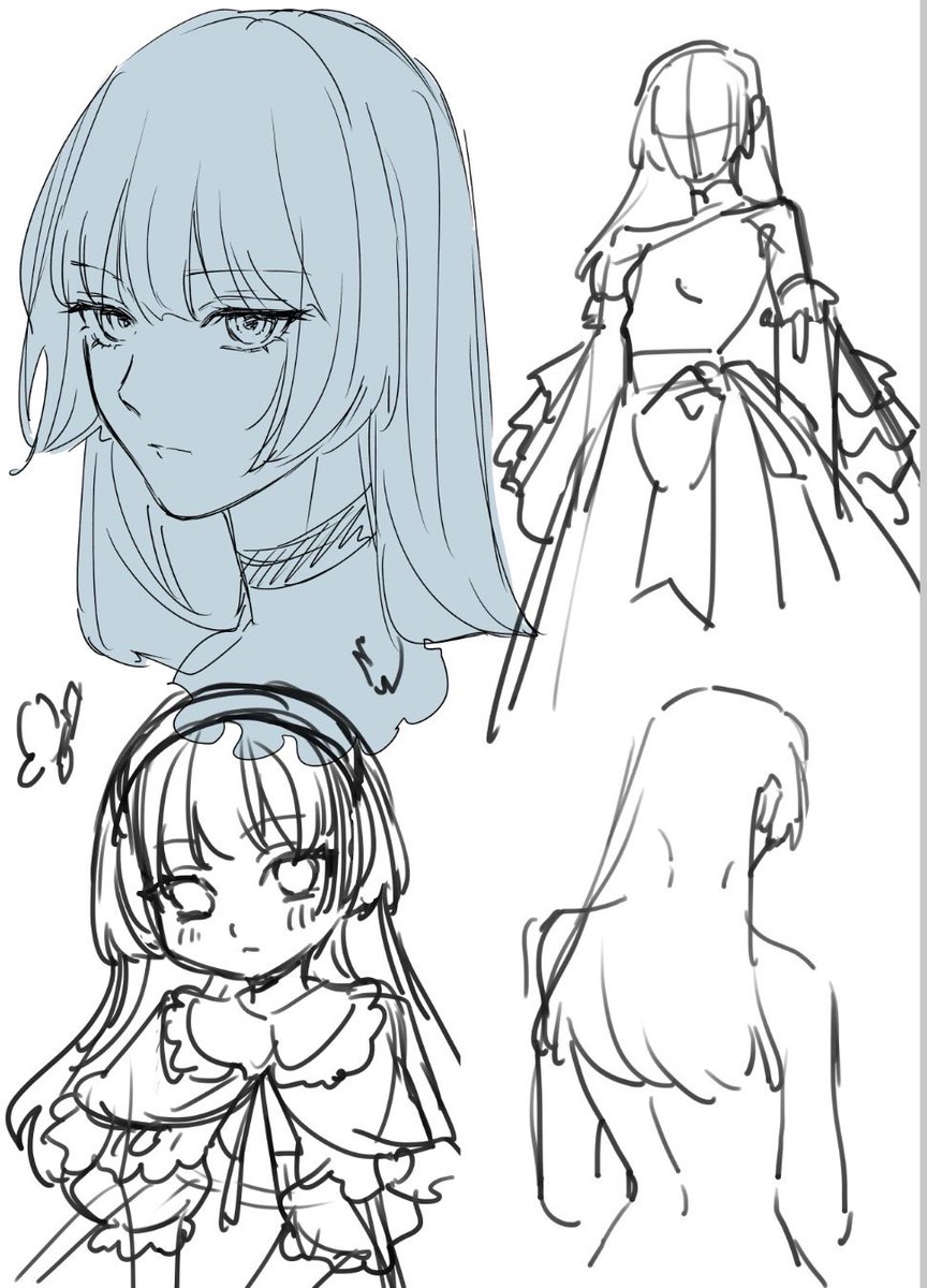 entei_pr's tweet photo. ✦ ┈ キャラデザ公開 ┈ ✦

線画担当：ややこ椎名先生による、エリンのキャラクターデザイン資料を公開！✨

いつもは可愛らしい印象のエリンですが、キリッとした表情もまた違った魅力があって素敵です💕︎

次回はグレイのキャラクターデザイン資料を公開予定！お楽しみに🤍 https://t.co/jOLWOzSLw4