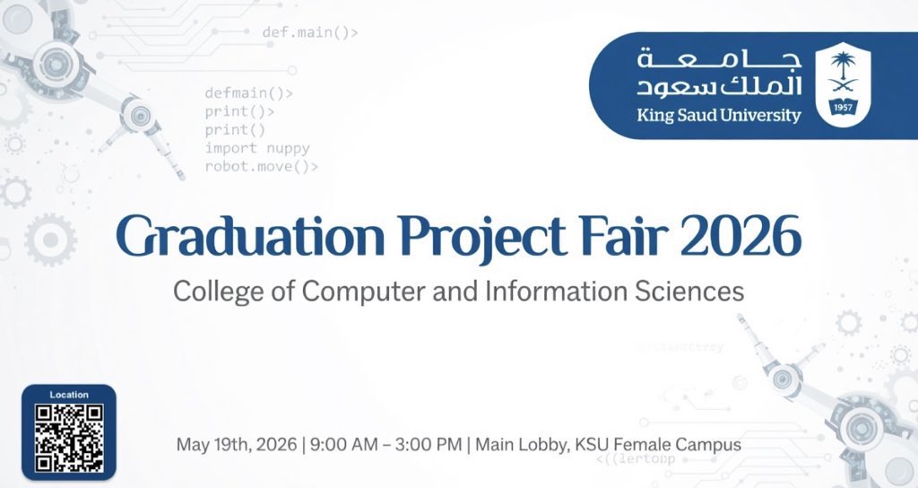 KSU_CCIS's tweet photo. دعوة لحضور معرض مشاريع تخرج طالبات كلية علوم الحاسب والمعلومات ✨ https://t.co/eWZXqAECnr