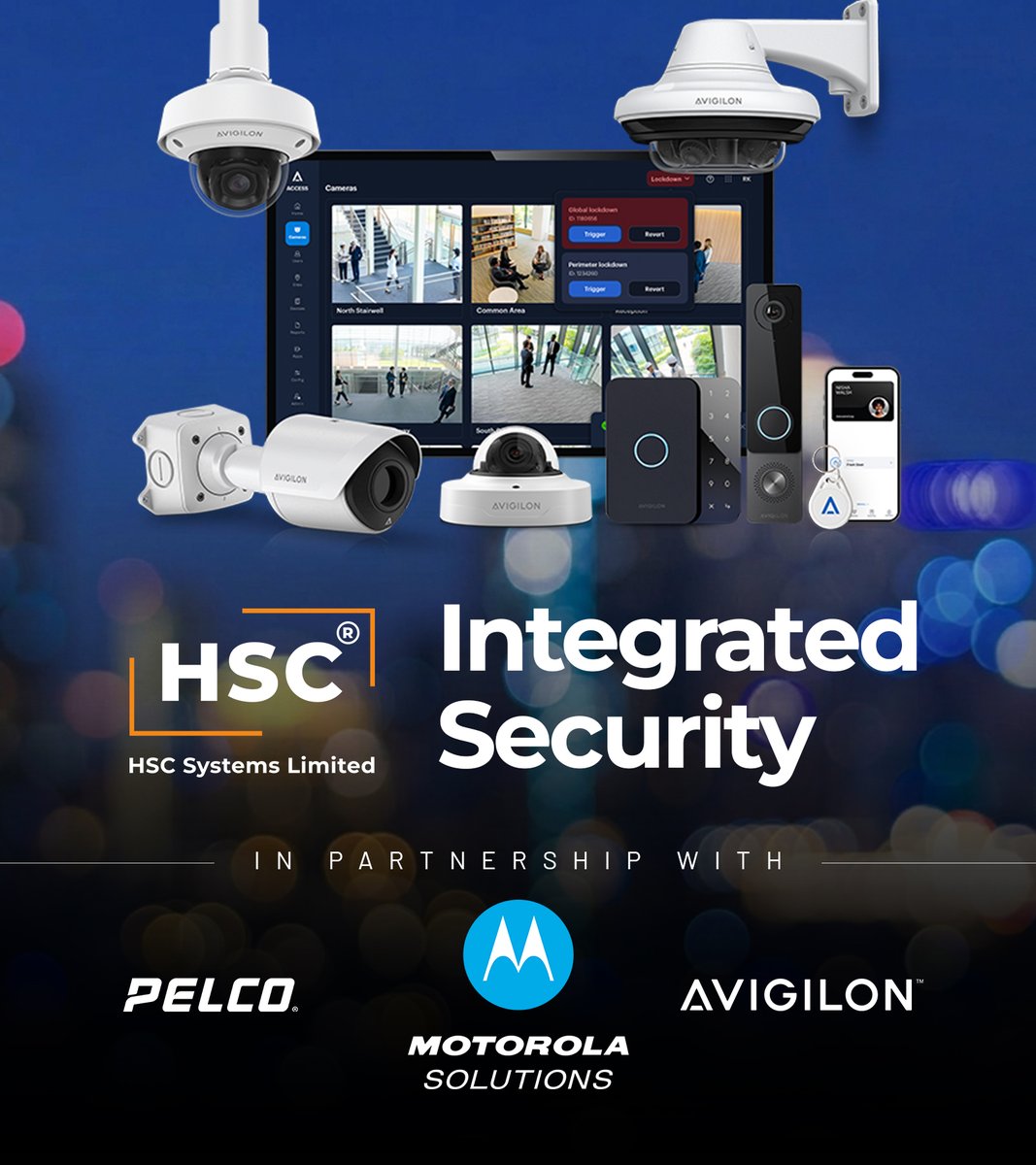 HSCSystemsLTD's tweet photo. Strong enterprise security starts with the right technology ecosystem.

Through our partnership with Motorola Solutions, HSC Systems delivers integrated security technologies across Surveillance, Access Control and Analytics to support modern business environments across Africa.

#PartnerFocus #HSCSystems #MotorolaSolutions #Avigilon #Pelco
