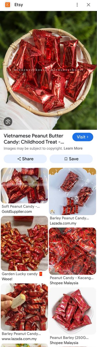 6_6ila's tweet photo. @jimzzinpang @maprangprivate จากเบาะแสเพิ่มของคุณคนนี้
ลองเสริช "vietnamese local sweet snack chocolate peanut in foil packaging" ได้ผลประมาณนี้ค่ะ

...ไม่รู้พอจะเข้าเค้าบ้างมั้ย
บรรยายบอกออกรส มอลต์ ซึ่งก็นัวๆ อยู่ https://t.co/s4B15IvsLU