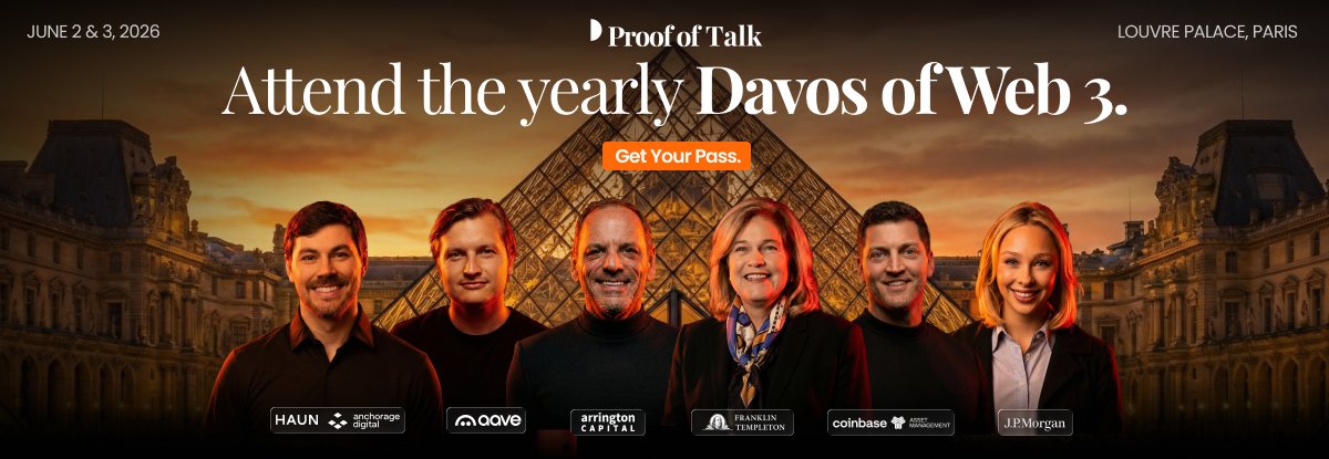 🇫🇷 NEW: <a href="/proofoftalk/">Proof of Talk</a> is the Davos of Web3, and the numbers speak for themselves: 95% C-level speakers, 0 pay-to-speak, 2,500 capped attendees, a journalist-led agenda, and back-to-back sold-out editions at the Palais du Louvre in Paris.

If the future of finance is being decided