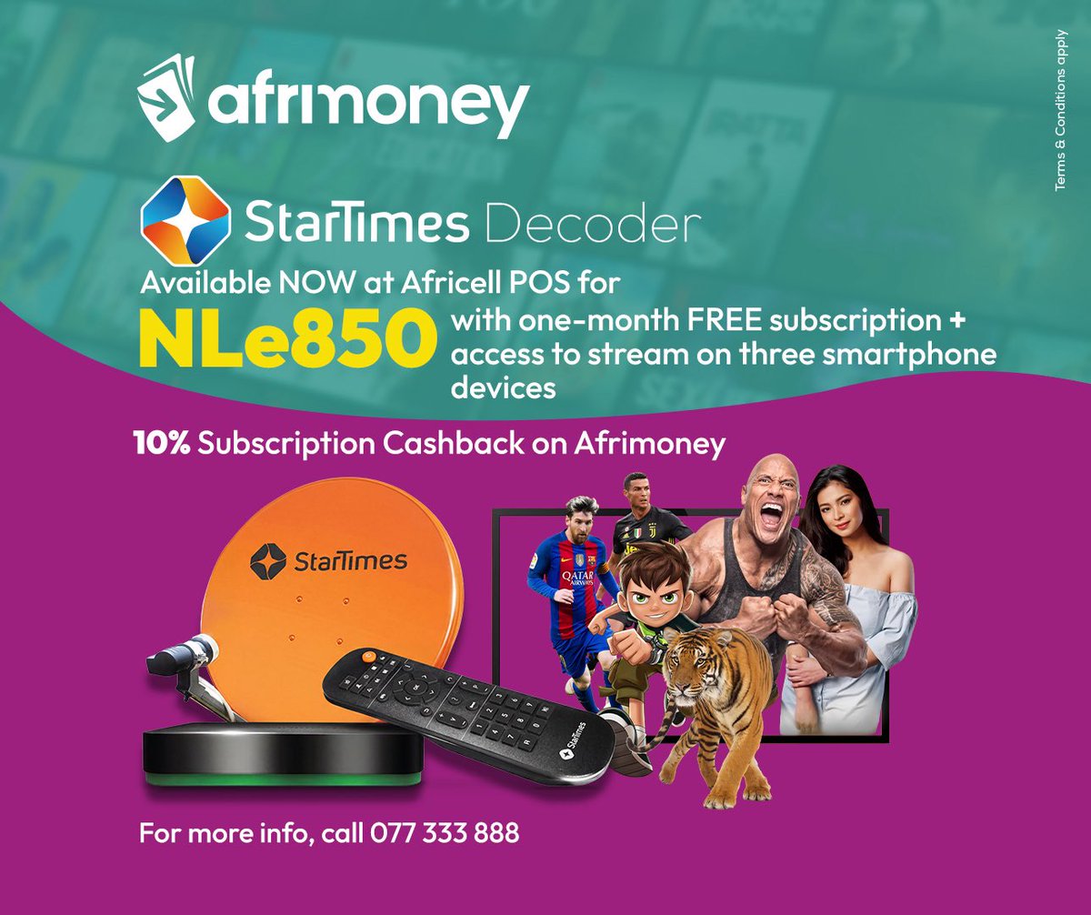 Get your StarTimes Decoder NOW for just NLe850 and enjoy a FREE 1-month ...