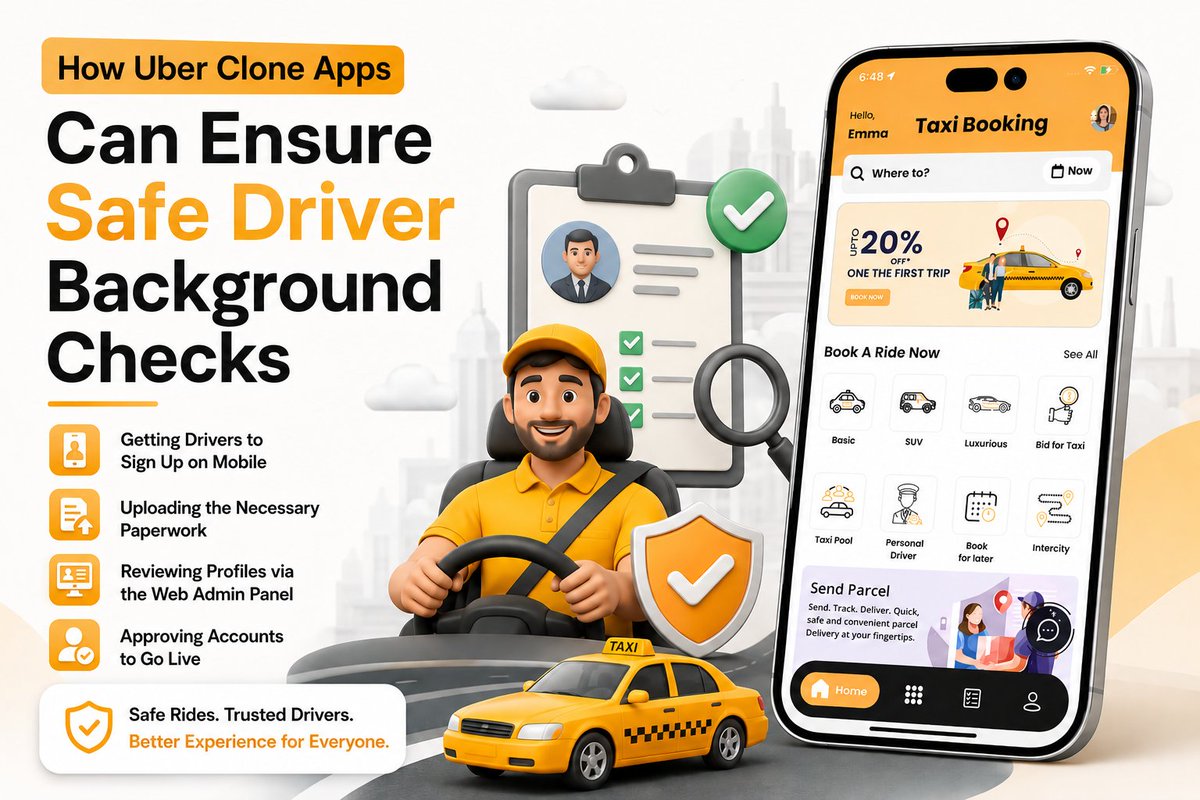 ondemandscript's tweet photo. 𝐇𝐨𝐰 𝐔𝐛𝐞𝐫 𝐂𝐥𝐨𝐧𝐞 𝐀𝐩𝐩𝐬 𝐂𝐚𝐧 𝐄𝐧𝐬𝐮𝐫𝐞 𝐒𝐚𝐟𝐞 𝐃𝐫𝐢𝐯𝐞𝐫 𝐁𝐚𝐜𝐤𝐠𝐫𝐨𝐮𝐧𝐝 𝐂𝐡𝐞𝐜𝐤𝐬

https://t.co/ZSsnbO27CW

#uberappclone #uberclone #ubercloneapp #uberclonescript #driverbackgroundchecks https://t.co/RerRtRuILx