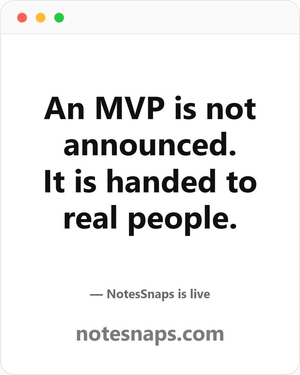 NoteSnaps's tweet photo. I just launched the MVP of NotesSnaps.

A tiny tool to turn short ideas, notes and code snippets into share-ready images.

No login. No dashboard. Just write, export and share.

https://t.co/pMs6QQcLCU

#buildinpublic #indiedev https://t.co/06YLIYIaaf